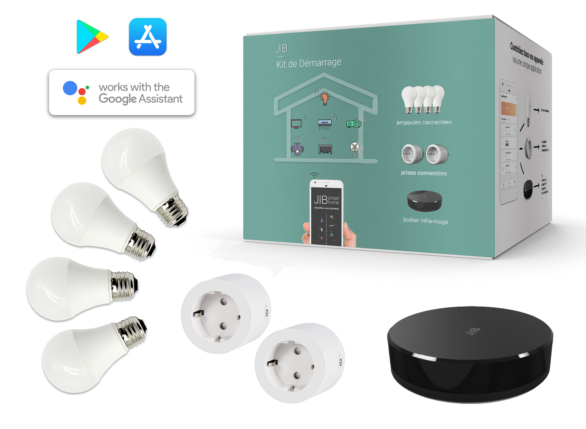 Pack 2 prises connectées Wifi iOS/Androïd -14.900F